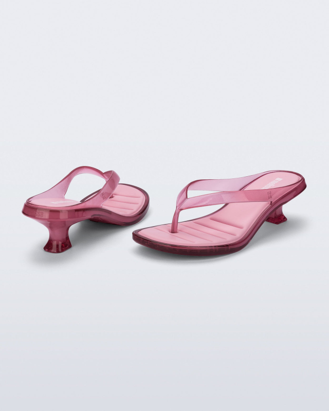 MELISSA FLIP FLOP KITTEN HEEL  CLEAR PINK