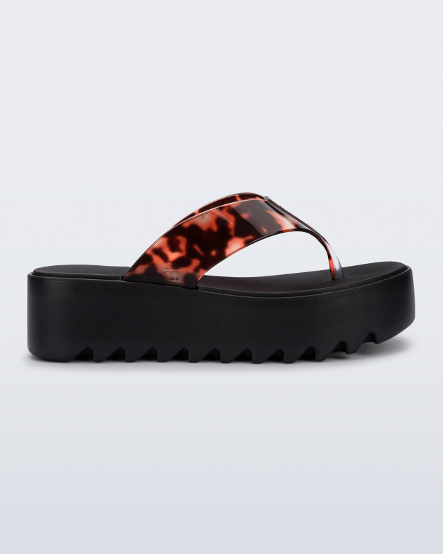 MELISSA THONG PLATFORM  BLACK/TORTOISE