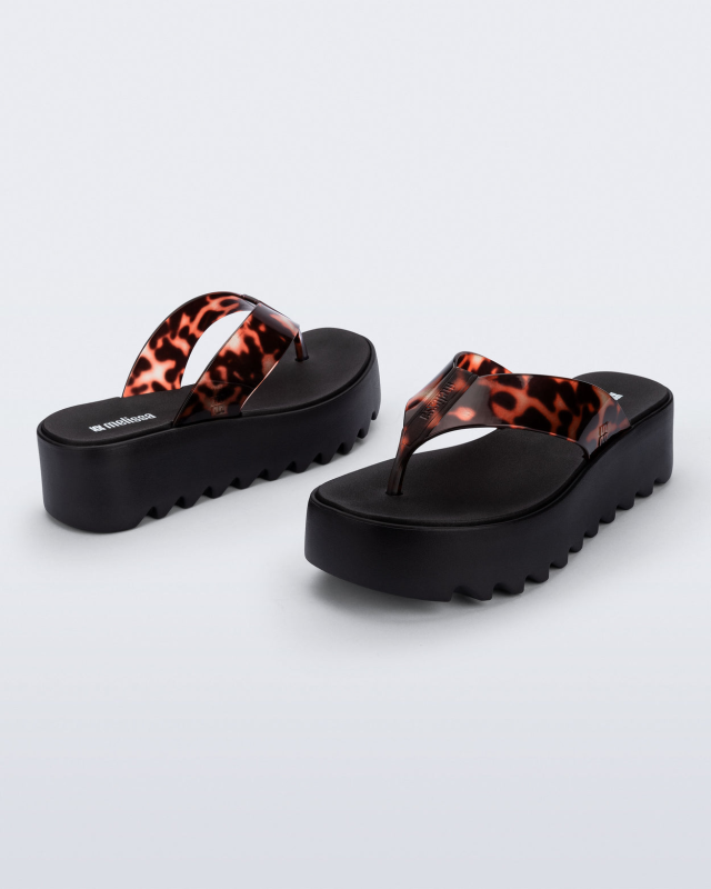 MELISSA THONG PLATFORM  BLACK/TORTOISE