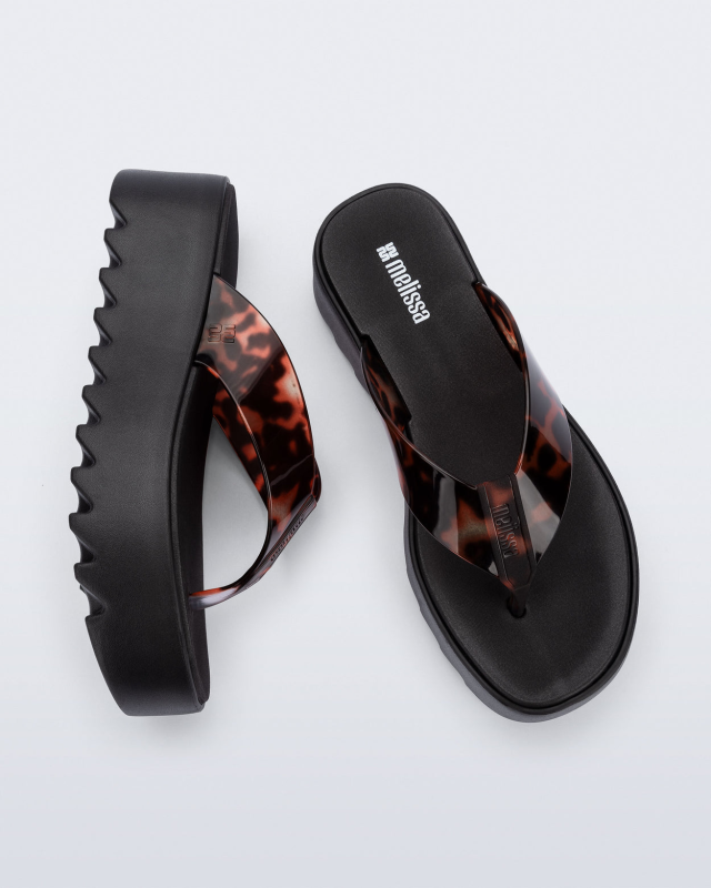 MELISSA THONG PLATFORM  BLACK/TORTOISE