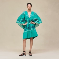 HERMES FERRONNERIE REMIX" BEACH CAFTAN VERT TOURMALINE