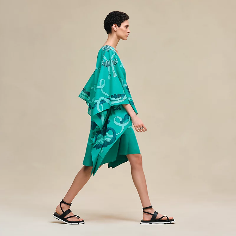 HERMES FERRONNERIE REMIX" BEACH CAFTAN VERT TOURMALINE