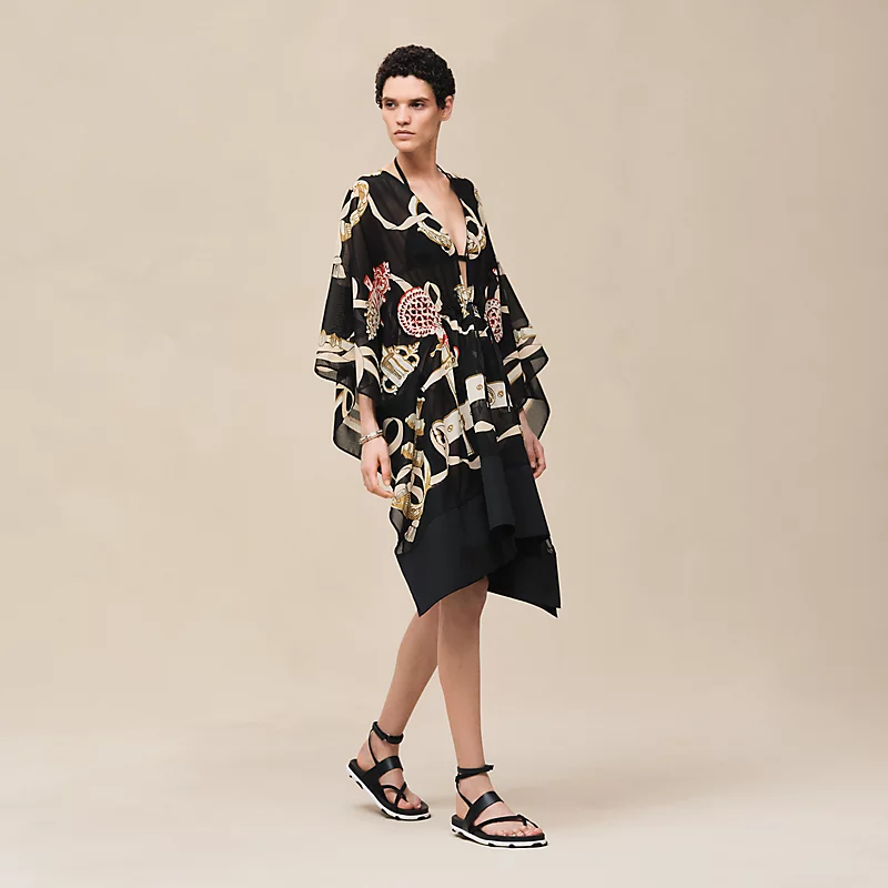 HERMES FERRONNERIE REMIX" BEACH CAFTAN NOIR