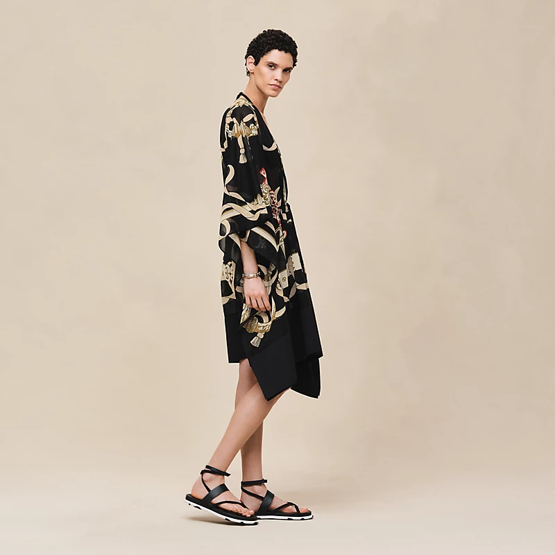 HERMES FERRONNERIE REMIX" BEACH CAFTAN NOIR