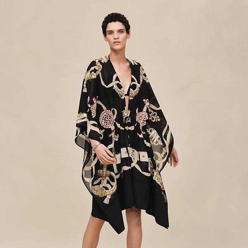 HERMES FERRONNERIE REMIX" BEACH CAFTAN NOIR