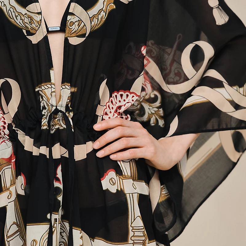 HERMES FERRONNERIE REMIX" BEACH CAFTAN NOIR
