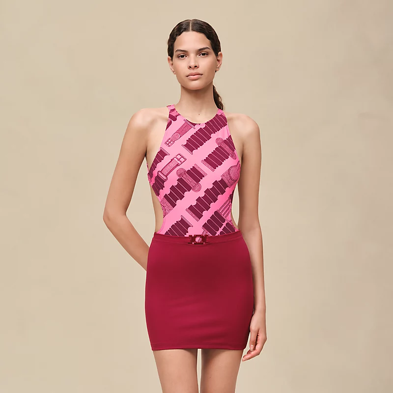 HERMES MINISKIRT ROSE / LIE DE VIN
