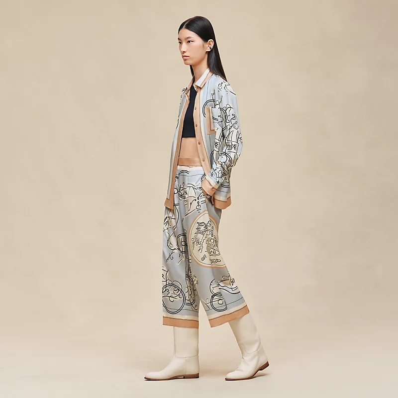 HERMES EX-LIBRIS A MAIN LEVEE" SHORT PANTS GRIS PARULINE
