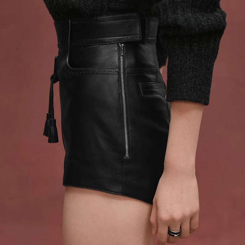HERMES SHORTS WITH PERFORATED DETAILS NOIR