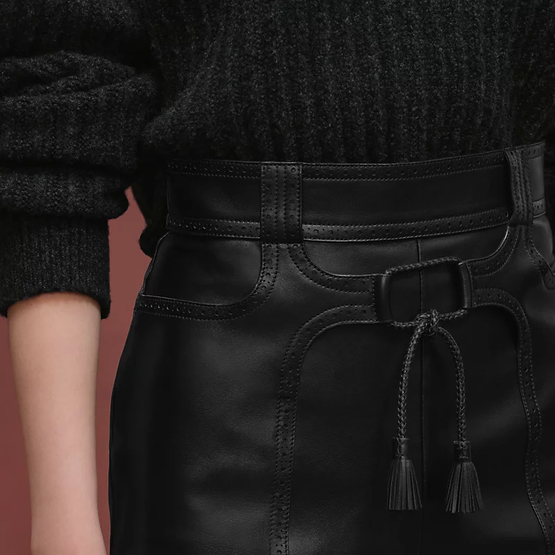 HERMES SHORTS WITH PERFORATED DETAILS NOIR