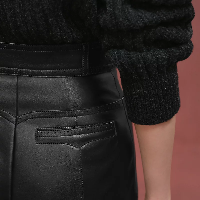 HERMES SHORTS WITH PERFORATED DETAILS NOIR