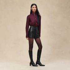 HERMES LEATHER SHORTS NOIR