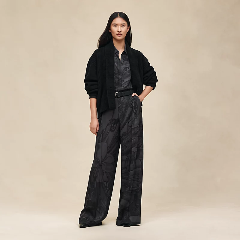 HERMES SOLEIL DE SOIE POUDRE" PANTS NOIR