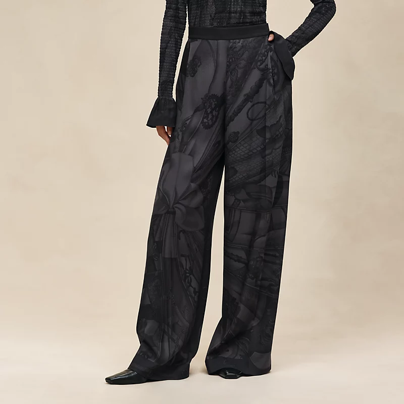 HERMES SOLEIL DE SOIE POUDRE" PANTS NOIR