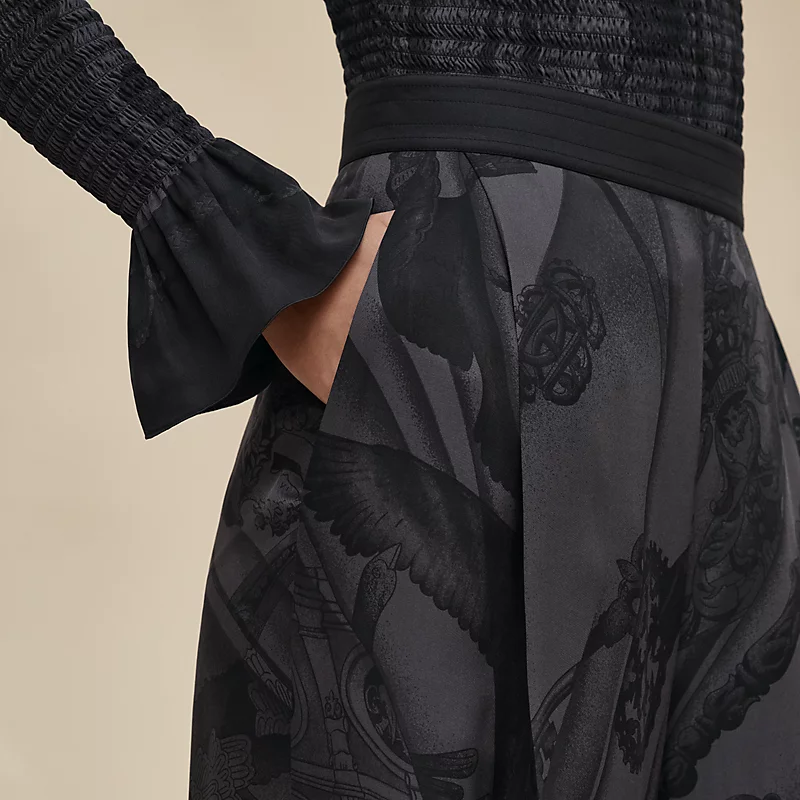 HERMES SOLEIL DE SOIE POUDRE" PANTS NOIR