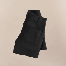 HERMES DOUBLE COTTON TWILL SHORTS NOIR