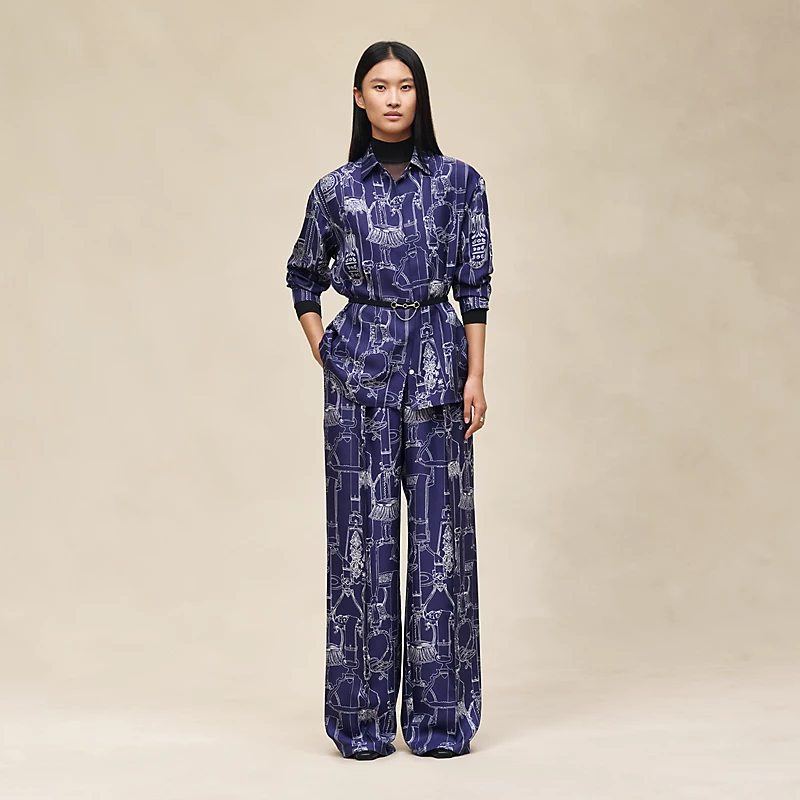 HERMES ETRIERS REMIX" SHIRT BLEU ABYSSE