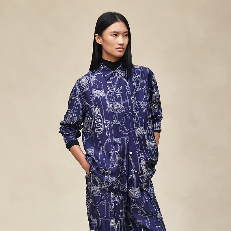 HERMES ETRIERS REMIX" SHIRT BLEU ABYSSE