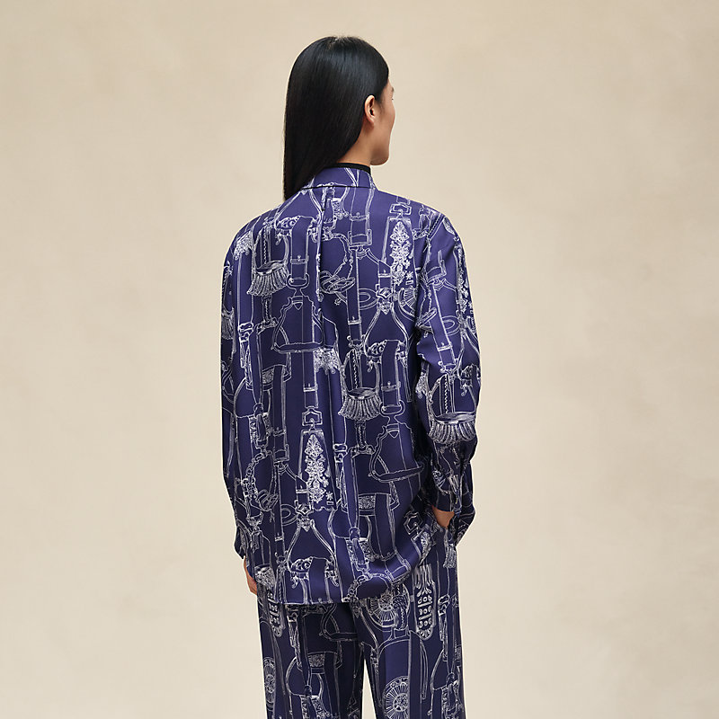 HERMES ETRIERS REMIX" SHIRT BLEU ABYSSE