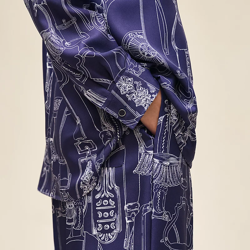 HERMES ETRIERS REMIX" SHIRT BLEU ABYSSE