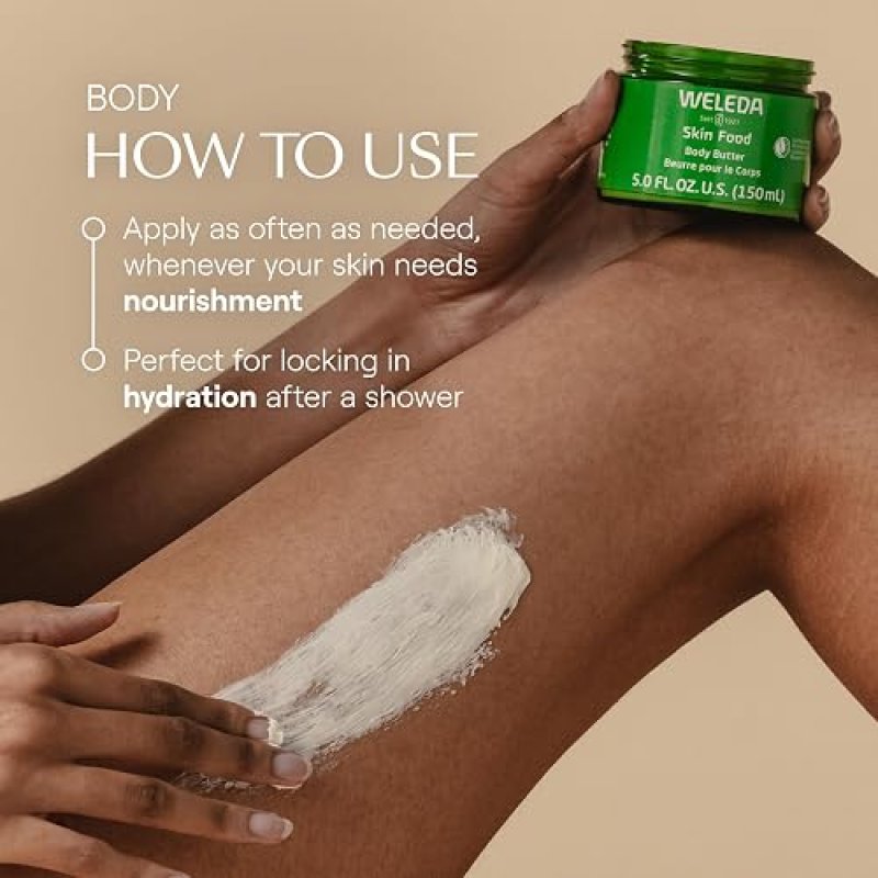 WELEDA SKIN FOOD BODY BUTTER 5OZ - HYDRATING MOISTURIZER WITH SHEA, COCOA ALMOND OIL