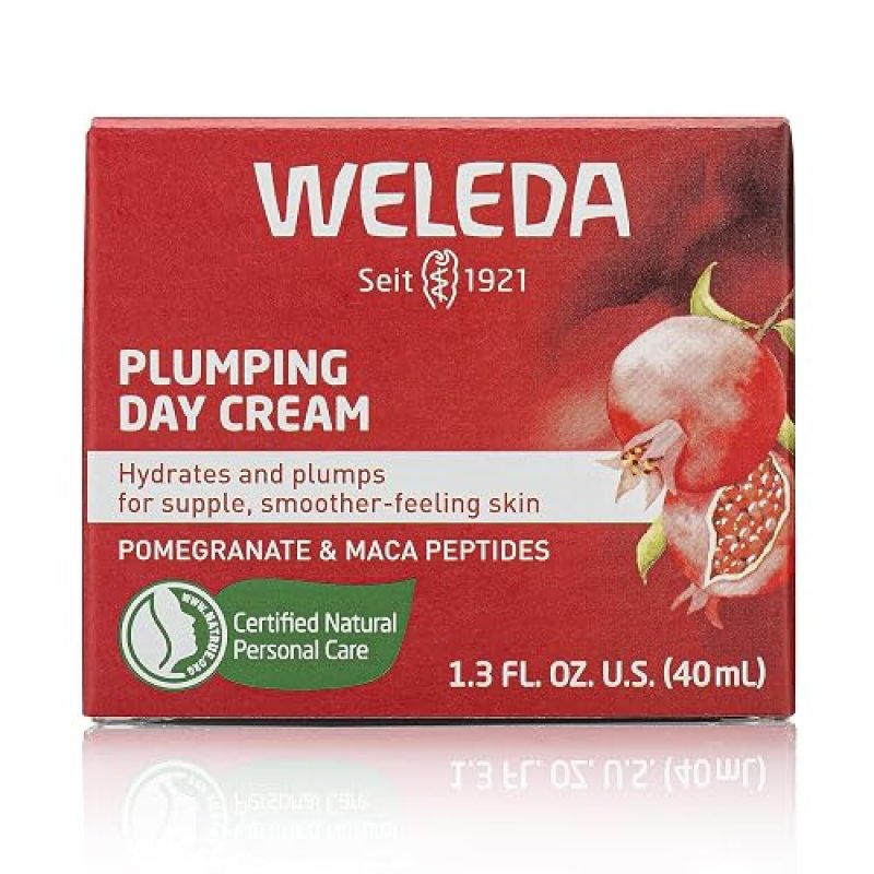 WELEDA PLUMPING DAY CREAM 1.3 OZ PLANT-BASED MOISTURIZER WITH POMEGRANATE MACA PEPTIDES