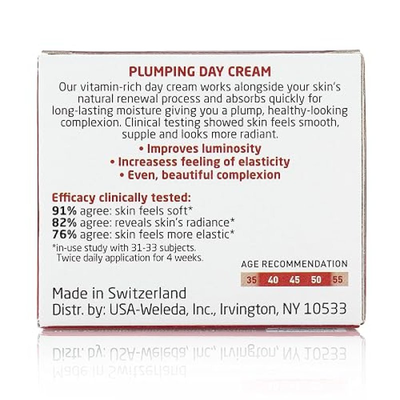 WELEDA PLUMPING DAY CREAM 1.3 OZ PLANT-BASED MOISTURIZER WITH POMEGRANATE MACA PEPTIDES