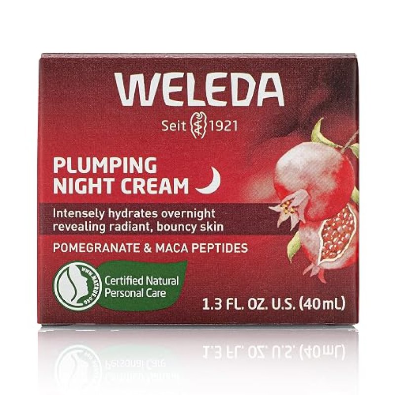 WELEDA PLUMPING NIGHT CREAM WITH POMEGRANATE MACA ROOT PEPTIDES PLANT-BASED FACE MOISTURIZER