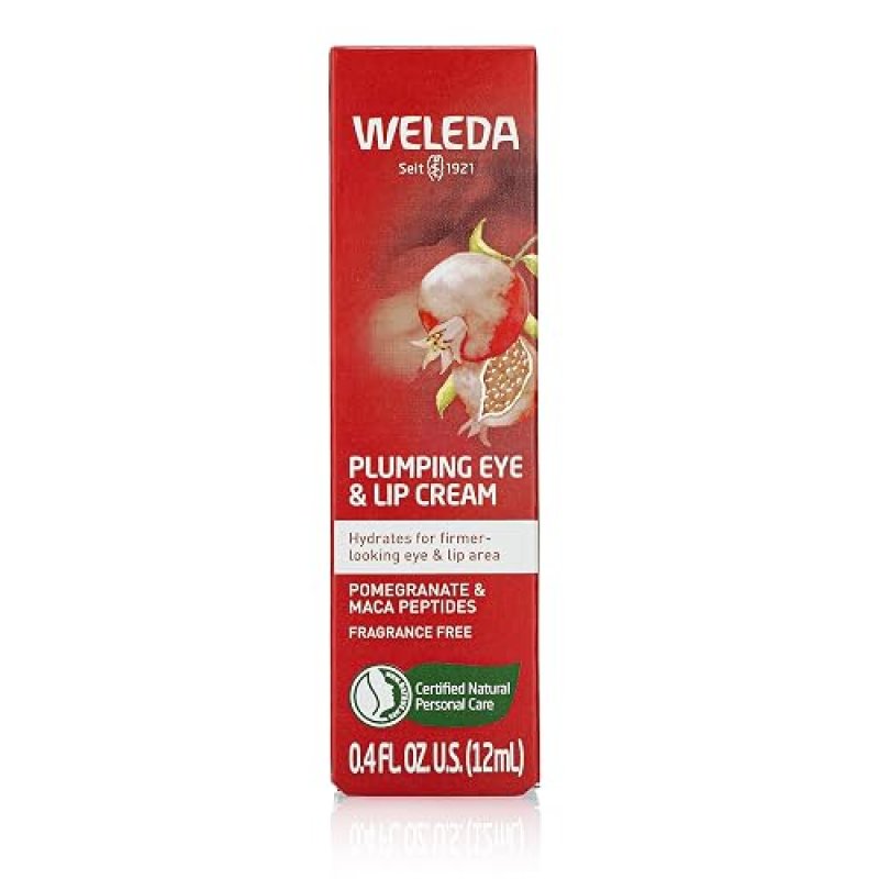 WELEDA PLUMPING EYE LIP CREAM WITH MACA ROOT PEPTIDES AND POMEGRANATE FOR FIRM SKIN