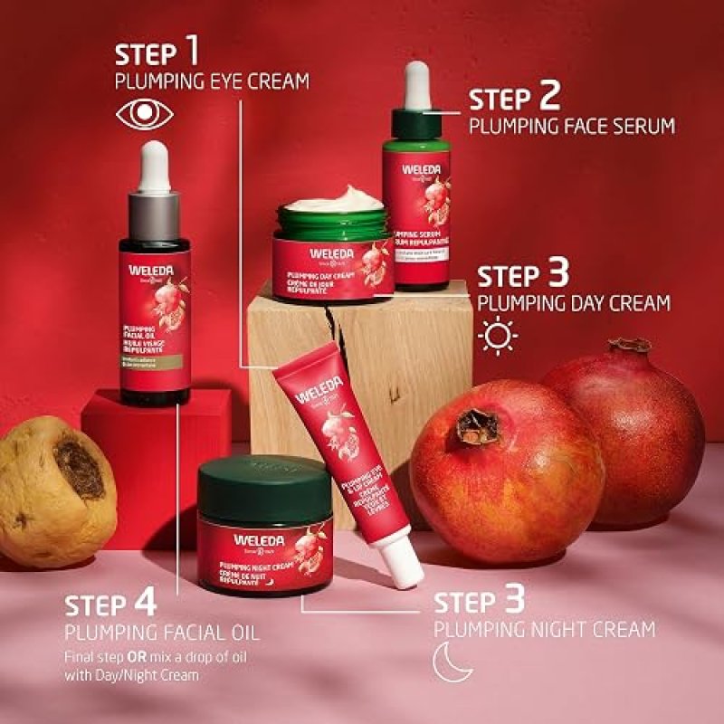 WELEDA PLUMPING EYE LIP CREAM WITH MACA ROOT PEPTIDES AND POMEGRANATE FOR FIRM SKIN