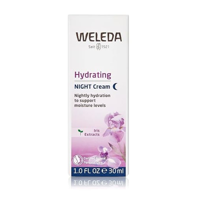 WELEDA HYDRATING NIGHT FACE CREAM 1OZ PLANT-BASED MOISTURIZER WITH IRIS ROOT CHAMOMILE