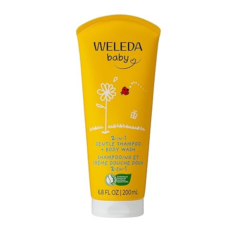 WELEDA BABY CALENDULA 2-IN-1 GENTLE SHAMPOO BODY WASH WITH CALENDULA ALMOND OIL, 6.8 OZ