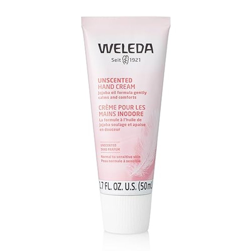WELEDA UNSCENTED HAND CREAM 1.7 OZ MOISTURIZING PLANT-BASED FORMULA WITH JOJOBA, BORAGE COCONUT OILS
