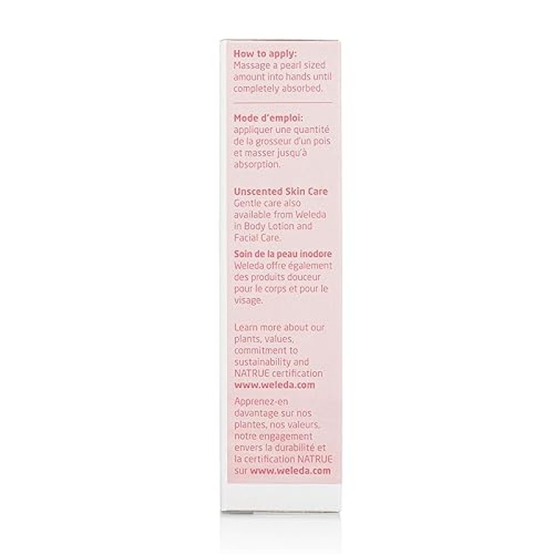 WELEDA UNSCENTED HAND CREAM 1.7 OZ MOISTURIZING PLANT-BASED FORMULA WITH JOJOBA, BORAGE COCONUT OILS