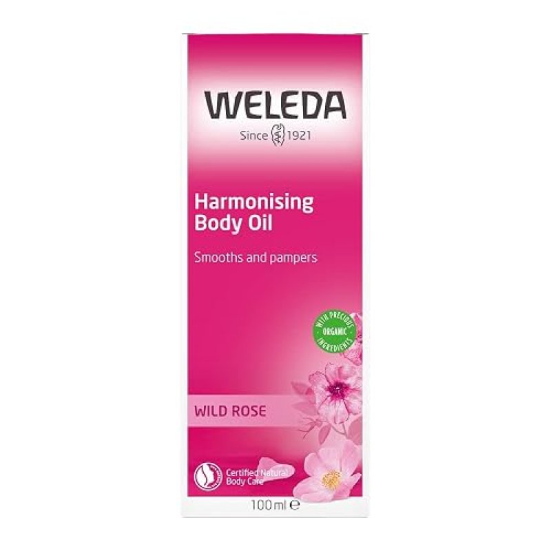 WELEDA WILD ROSE BODY BEAUTY OIL 3.4OZ NOURISHING PLANT-BASED OIL WITH ALMOND JOJOBA