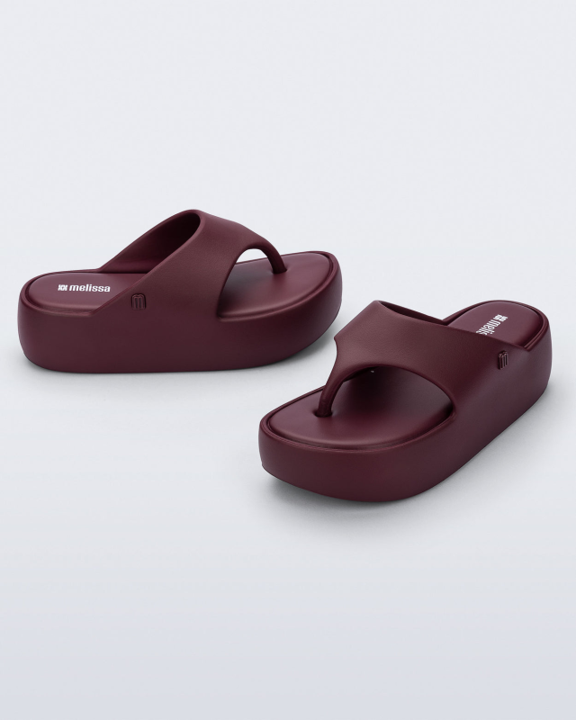 MELISSA FREE PLATFORM THONG  BURGUNDY