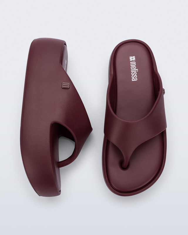 MELISSA FREE PLATFORM THONG  BURGUNDY
