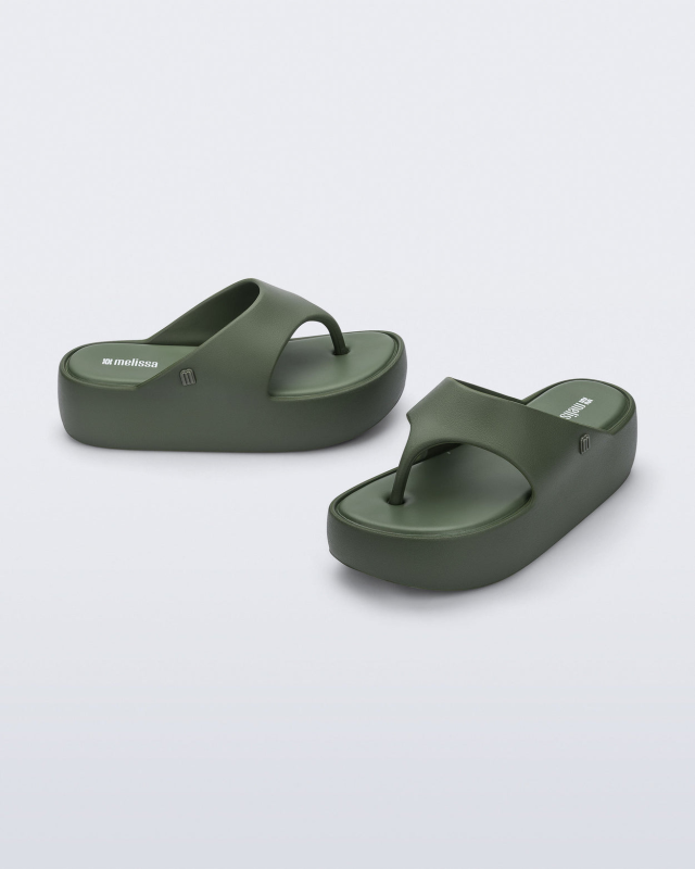 MELISSA FREE PLATFORM THONG GREEN