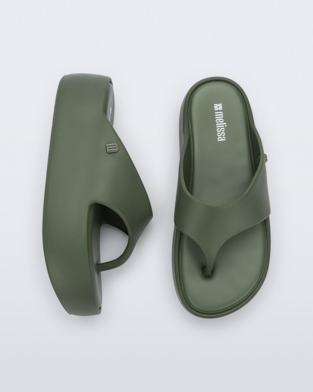 MELISSA FREE PLATFORM THONG GREEN