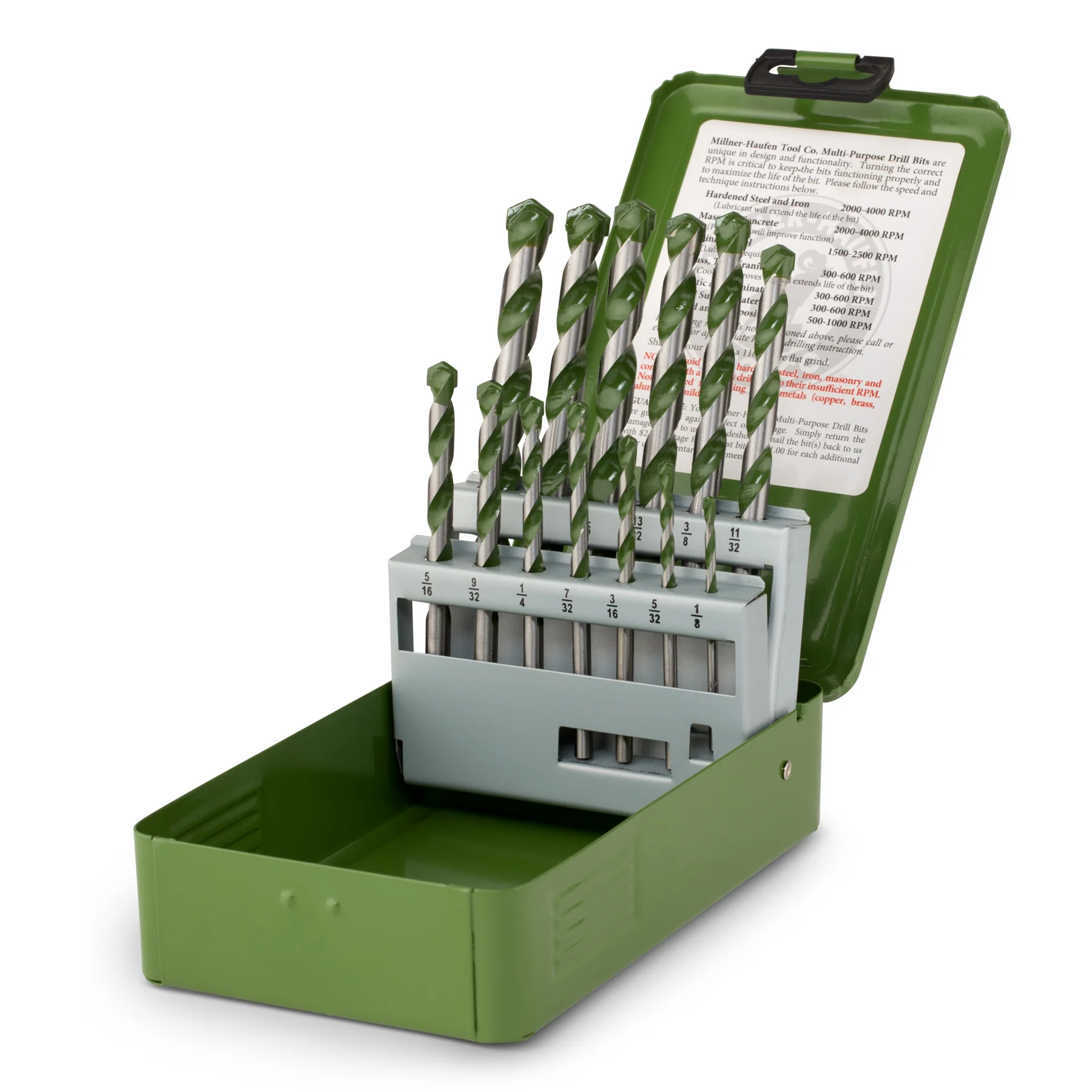 MILLNER HAUFEN 13 PIECE MULTI-PURPOSE DRILL BIT SET
