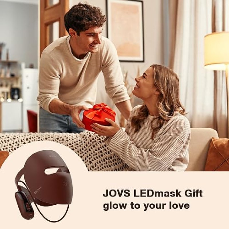 JOVS 3D RED LIGHT THERAPY MASK WITH 328 LEDS, CORDLESS, 4 MODES FOR WRINKLE REDUCTION