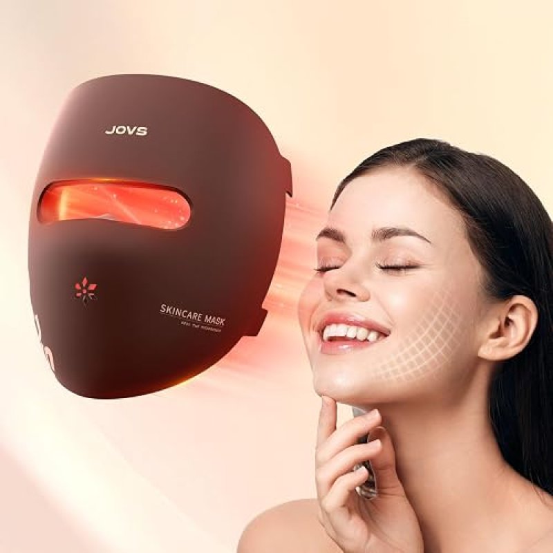 JOVS 3D RED LIGHT THERAPY MASK WITH 328 LEDS, CORDLESS, 4 MODES FOR WRINKLE REDUCTION