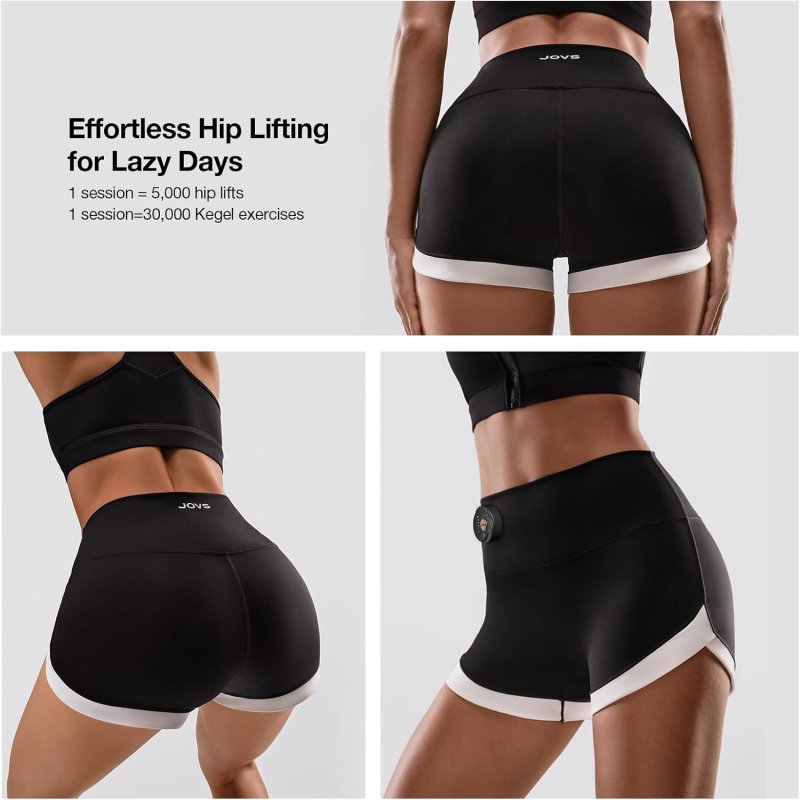 JOVS BLACK TONING SHORTS FOR HIP SHAPING PELVIC FLOOR MUSCLE LIFTING, SIZE F