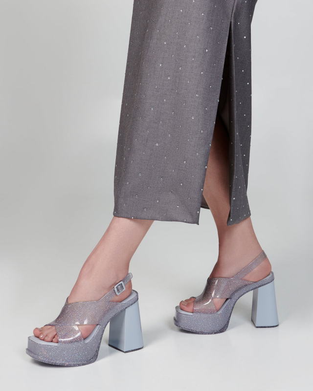 MELISSA DANCE HEEL  GLITTER CLEAR