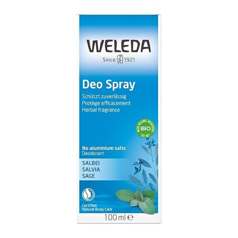 WELEDA SAGE NATURAL DEODORANT SPRAY, 3.4 FL OZ LONG-LASTING FRESHNESS ODOR PROTECTION