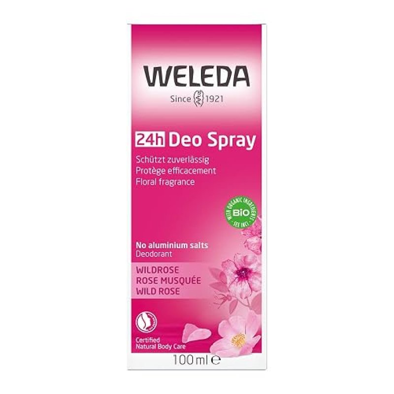WELEDA WILD ROSE 24-HOUR NATURAL DEODORANT SPRAY 3.4 OZ LONG-LASTING FRESHNESS