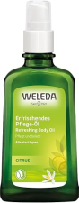 WELEDA REFRESHING CITRUS BODY OIL 3.4 OZ WITH LEMON PEEL SWEET ALMOND OILS, PLANT-BASED MOISTURIZER