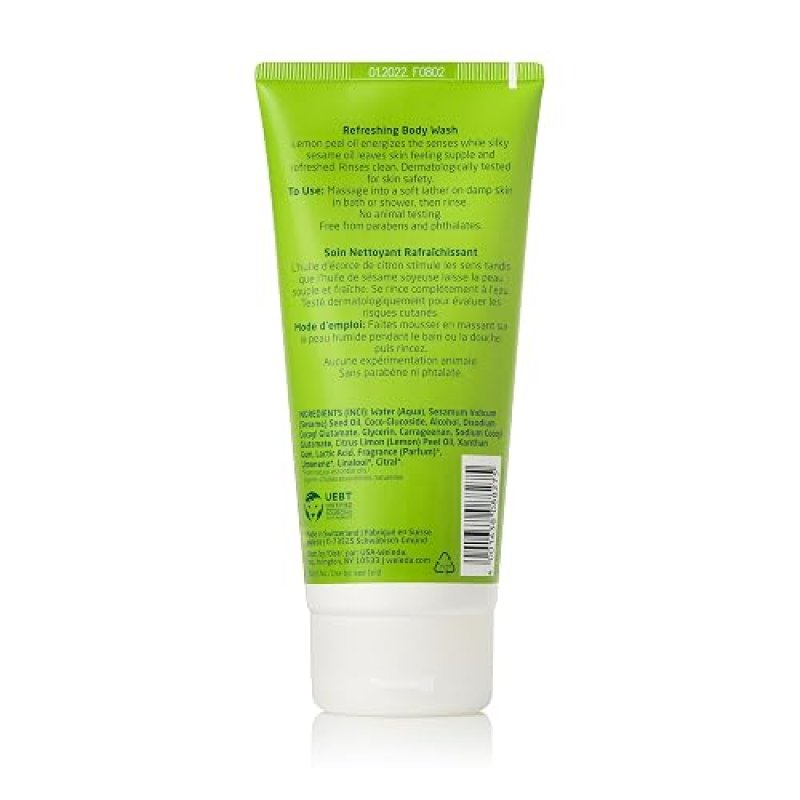 WELEDA REFRESHING CITRUS BODY WASH 6.8 OZ GENTLE PLANT-BASED CLEANSER WITH LEMON SESAME OILS