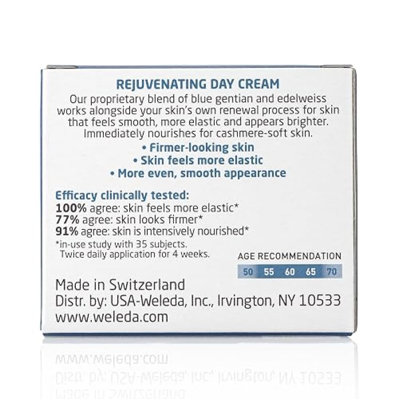WELEDA REJUVENATING DAY CREAM 1.3 OZ PLANT-BASED MOISTURIZER WITH BLUE GENTIAN EDELWEISS