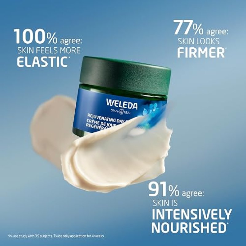 WELEDA REJUVENATING DAY CREAM 1.3 OZ PLANT-BASED MOISTURIZER WITH BLUE GENTIAN EDELWEISS